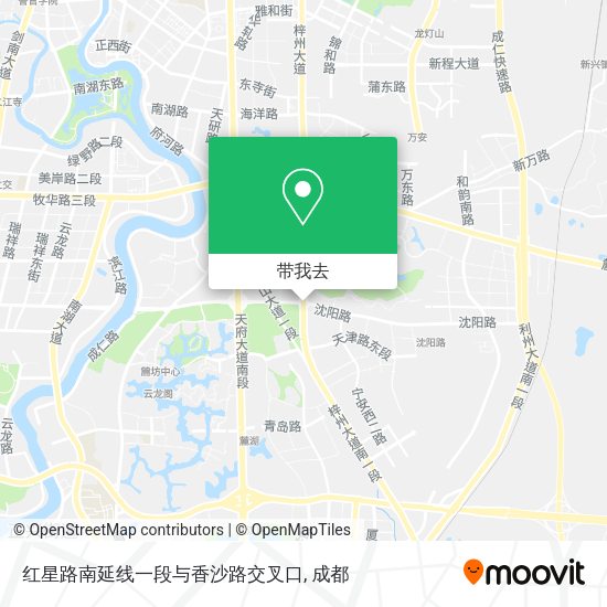 红星路南延线一段与香沙路交叉口地图