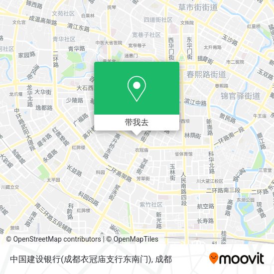 中国建设银行(成都衣冠庙支行东南门)地图