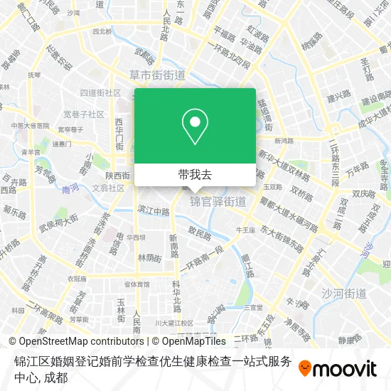 锦江区婚姻登记婚前学检查优生健康检查一站式服务中心地图