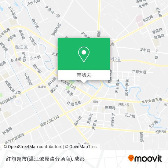 红旗超市(温江燎原路分场店)地图