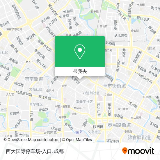 西大国际停车场-入口地图