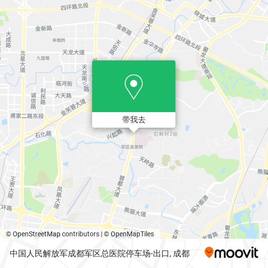 中国人民解放军成都军区总医院停车场-出口地图
