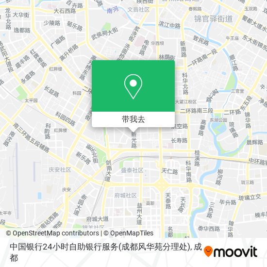 中国银行24小时自助银行服务(成都风华苑分理处)地图