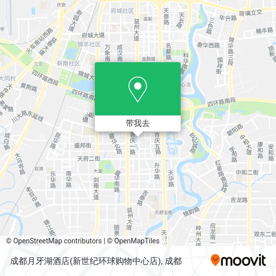 成都月牙湖酒店(新世纪环球购物中心店)地图