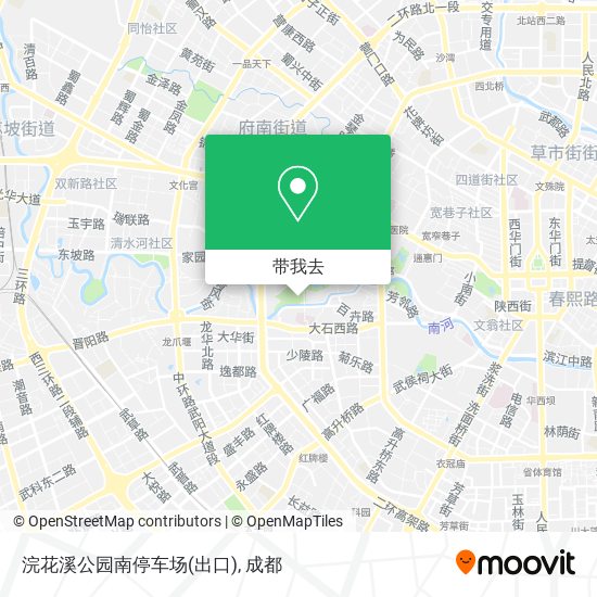 浣花溪公园南停车场(出口)地图