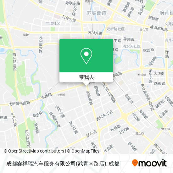 成都鑫祥瑞汽车服务有限公司(武青南路店)地图