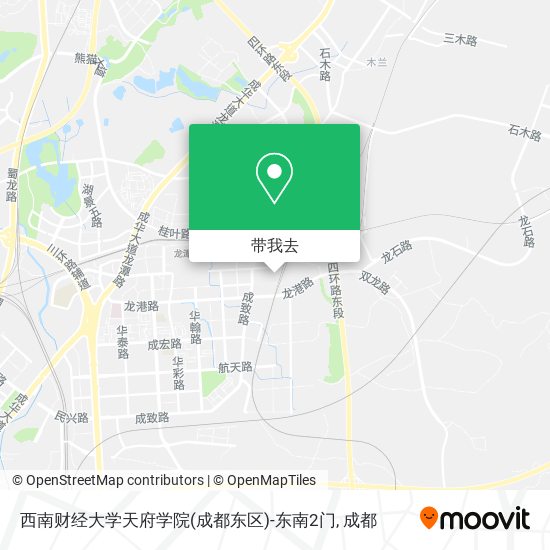 西南财经大学天府学院(成都东区)-东南2门地图