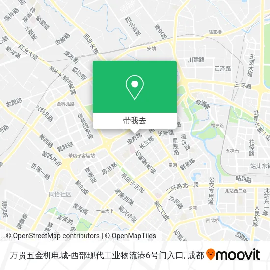 万贯五金机电城-西部现代工业物流港6号门入口地图
