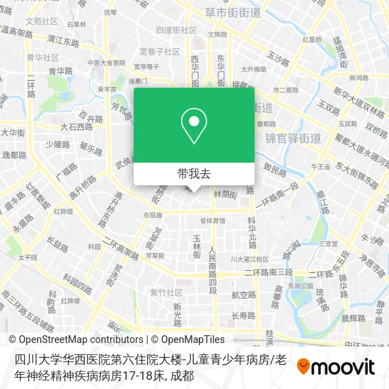 四川大学华西医院第六住院大楼-儿童青少年病房 / 老年神经精神疾病病房17-18床地图