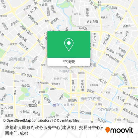 成都市人民政府政务服务中心(建设项目交易分中心)-西南门地图