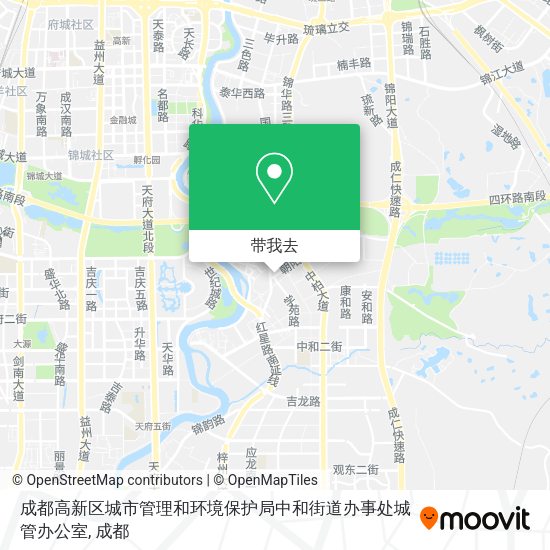 成都高新区城市管理和环境保护局中和街道办事处城管办公室地图