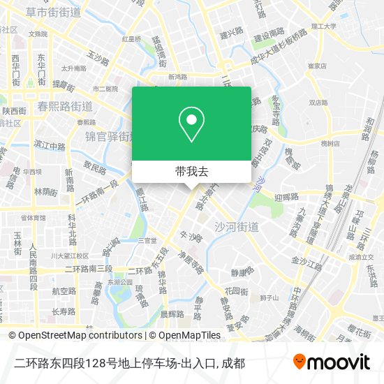 二环路东四段128号地上停车场-出入口地图
