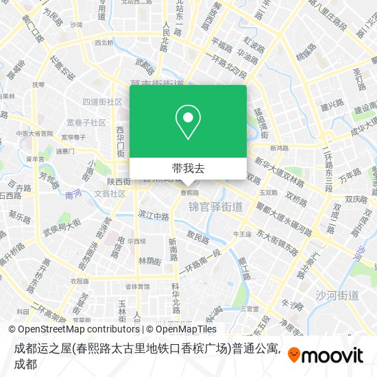 成都运之屋(春熙路太古里地铁口香槟广场)普通公寓地图