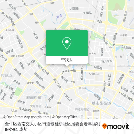 金牛区西南交大小区街道银桂桥社区居委会老年福利服务站地图