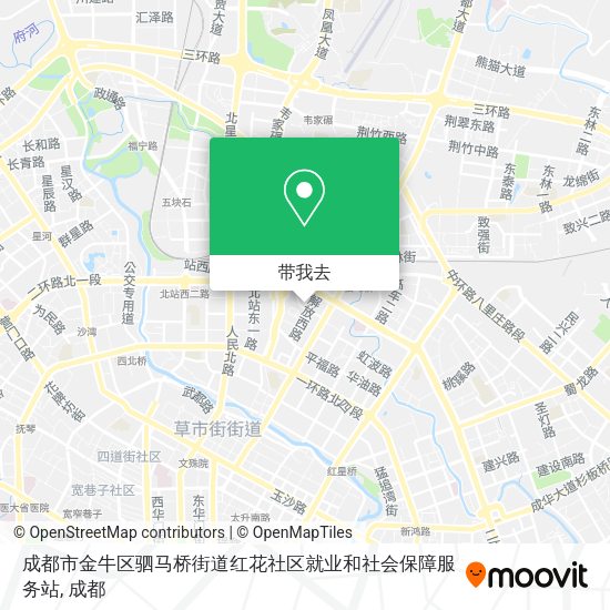 成都市金牛区驷马桥街道红花社区就业和社会保障服务站地图