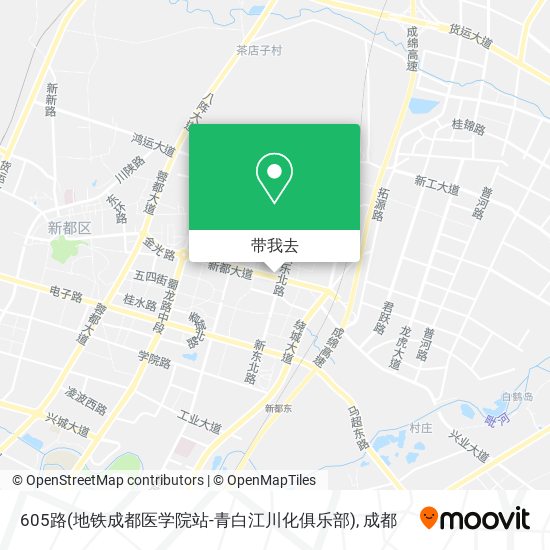 605路(地铁成都医学院站-青白江川化俱乐部)地图