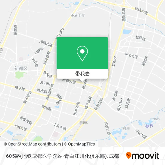 605路(地铁成都医学院站-青白江川化俱乐部)地图