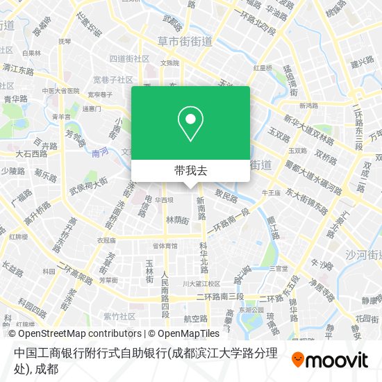 中国工商银行附行式自助银行(成都滨江大学路分理处)地图