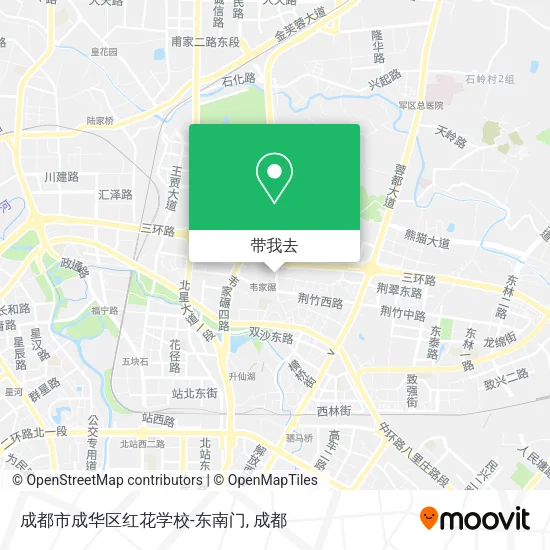 成都市成华区红花学校-东南门地图
