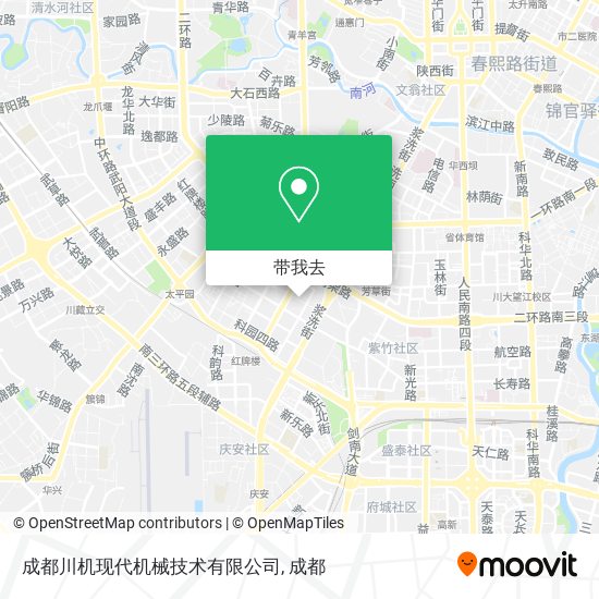 成都川机现代机械技术有限公司地图