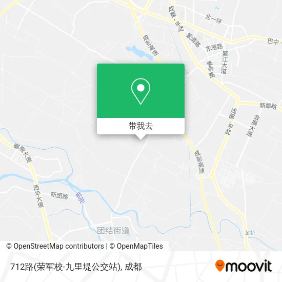 712路(荣军校-九里堤公交站)地图