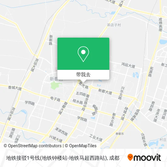地铁接驳1号线(地铁钟楼站-地铁马超西路站)地图