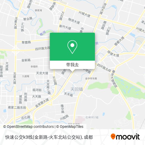 快速公交k3线(金新路-火车北站公交站)地图