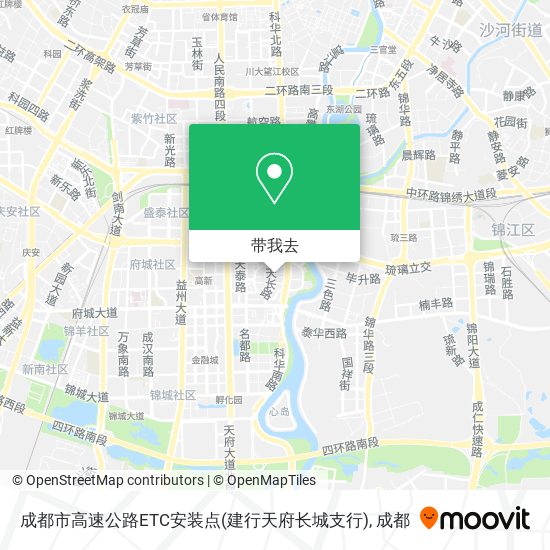 成都市高速公路ETC安装点(建行天府长城支行)地图