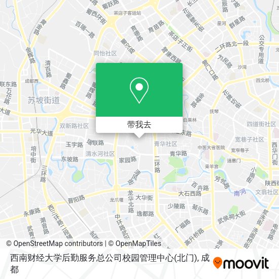 西南财经大学后勤服务总公司校园管理中心(北门)地图