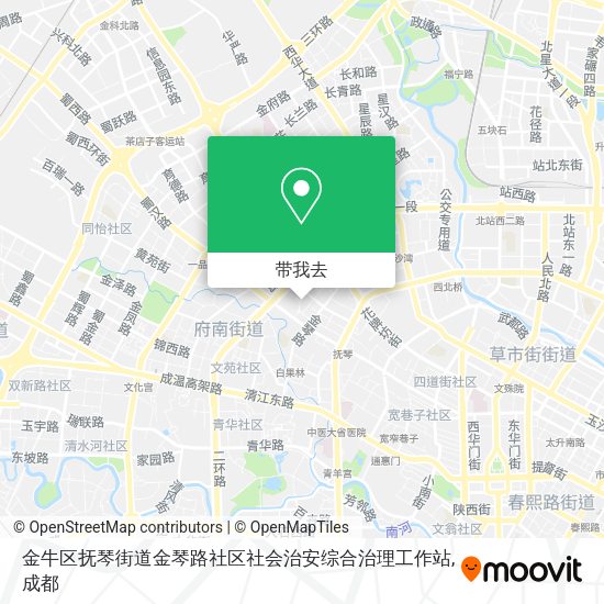 金牛区抚琴街道金琴路社区社会治安综合治理工作站地图