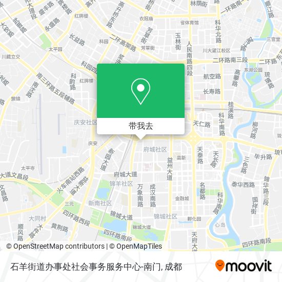 石羊街道办事处社会事务服务中心-南门地图