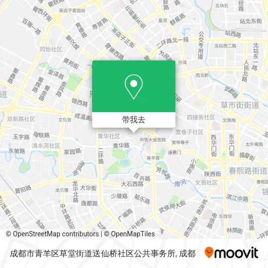 成都市青羊区草堂街道送仙桥社区公共事务所地图