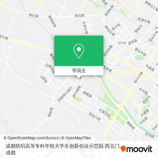 成都纺织高等专科学校大学生创新创业示范园-西北门地图