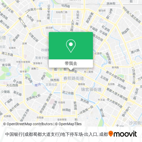 中国银行(成都蜀都大道支行)地下停车场-出入口地图