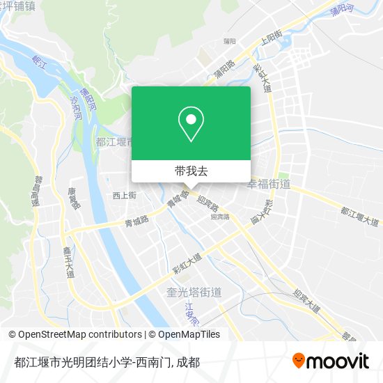 都江堰市光明团结小学-西南门地图