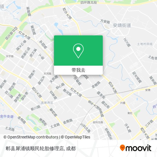 郫县犀浦镇顺民轮胎修理店地图