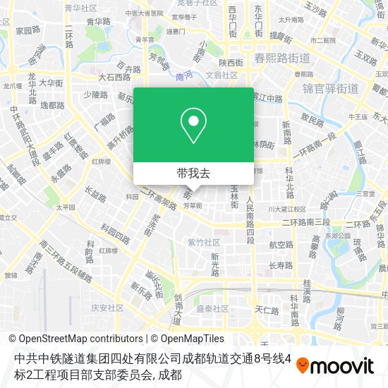 中共中铁隧道集团四处有限公司成都轨道交通8号线4标2工程项目部支部委员会地图