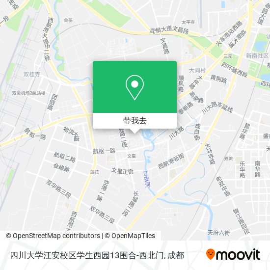 四川大学江安校区学生西园13围合-西北门地图