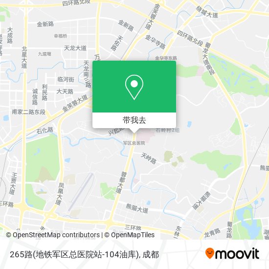 265路(地铁军区总医院站-104油库)地图