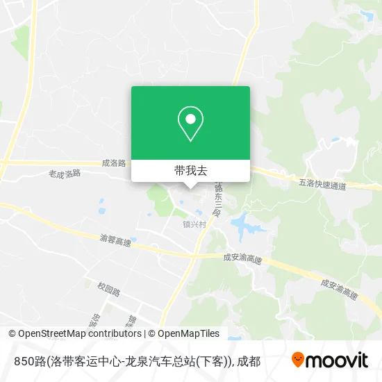 850路(洛带客运中心-龙泉汽车总站(下客))地图