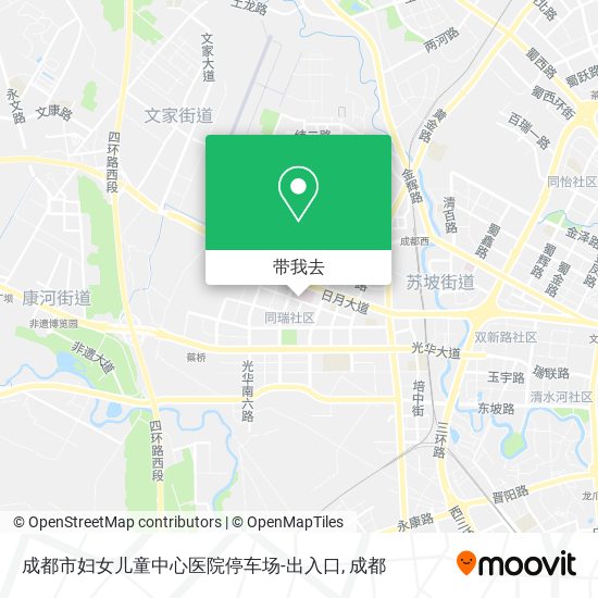 成都市妇女儿童中心医院停车场-出入口地图