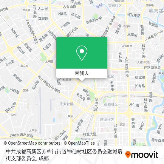 中共成都高新区芳草街街道神仙树社区委员会融城后街支部委员会地图