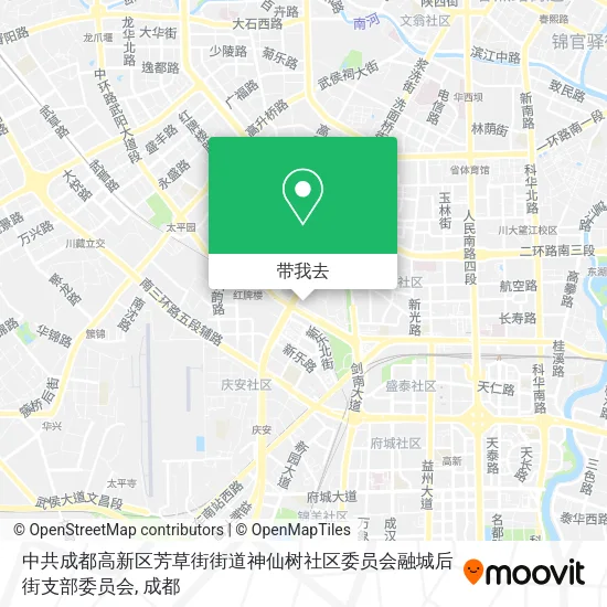 中共成都高新区芳草街街道神仙树社区委员会融城后街支部委员会地图