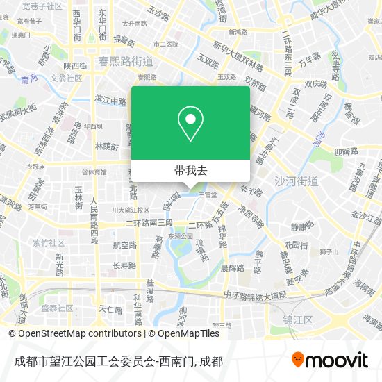 成都市望江公园工会委员会-西南门地图