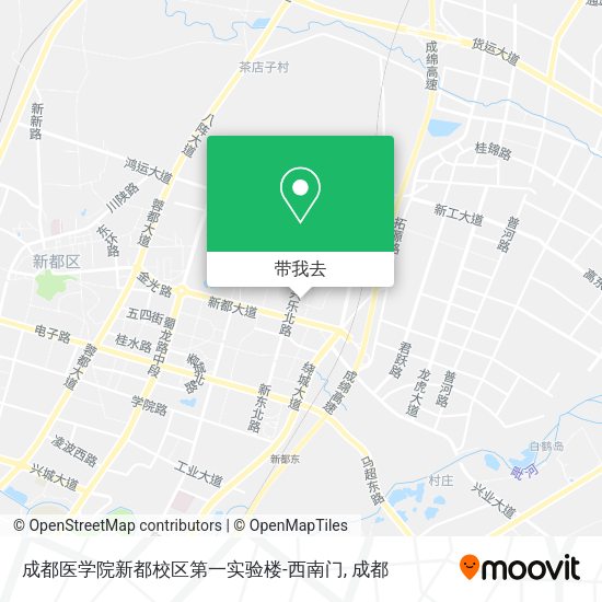 成都医学院新都校区第一实验楼-西南门地图