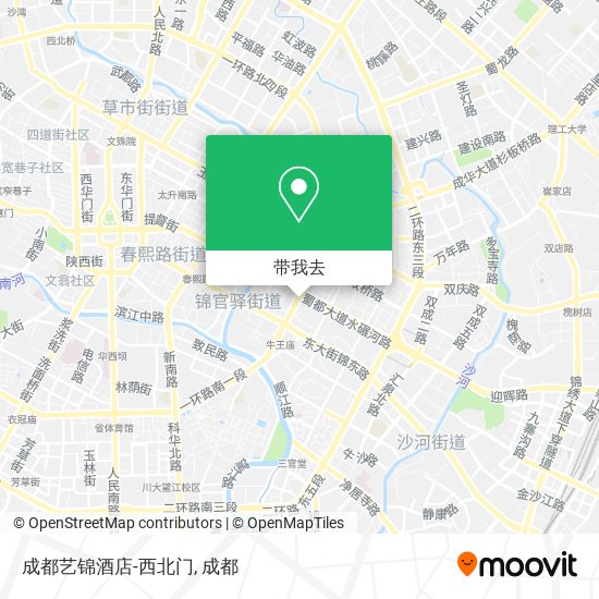 成都艺锦酒店-西北门地图