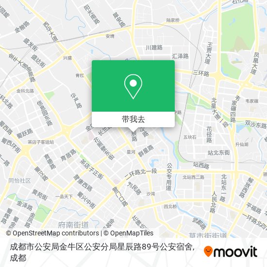 成都市公安局金牛区公安分局星辰路89号公安宿舍地图