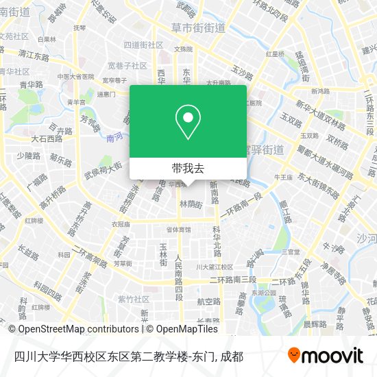四川大学华西校区东区第二教学楼-东门地图