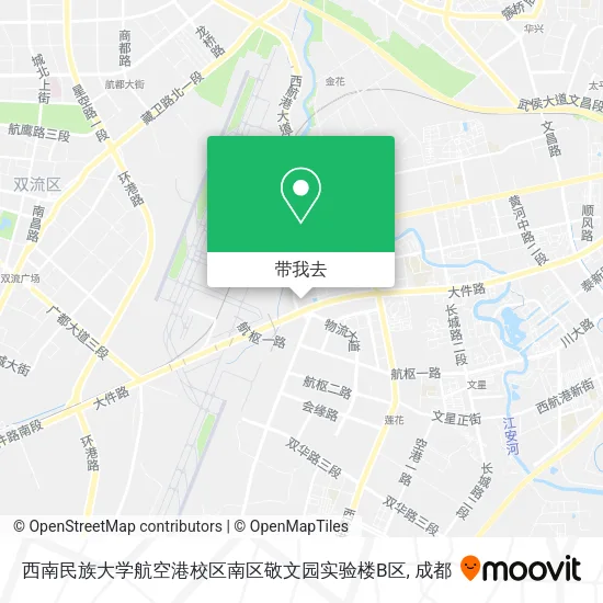 西南民族大学航空港校区南区敬文园实验楼B区地图