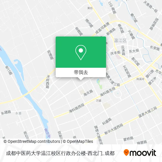 成都中医药大学温江校区行政办公楼-西北门地图